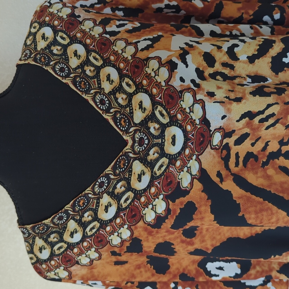 Live To Be Free - Leopard Print Kaftan Cover-Up One size - Picture 3 of 6